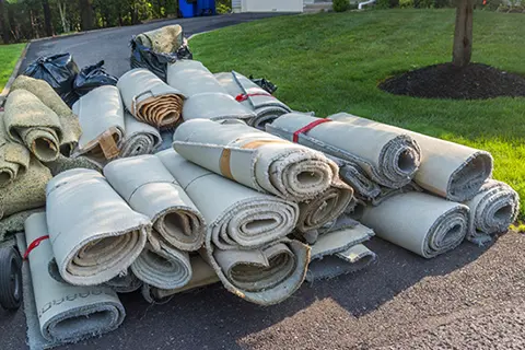 dispose of the old carpeting