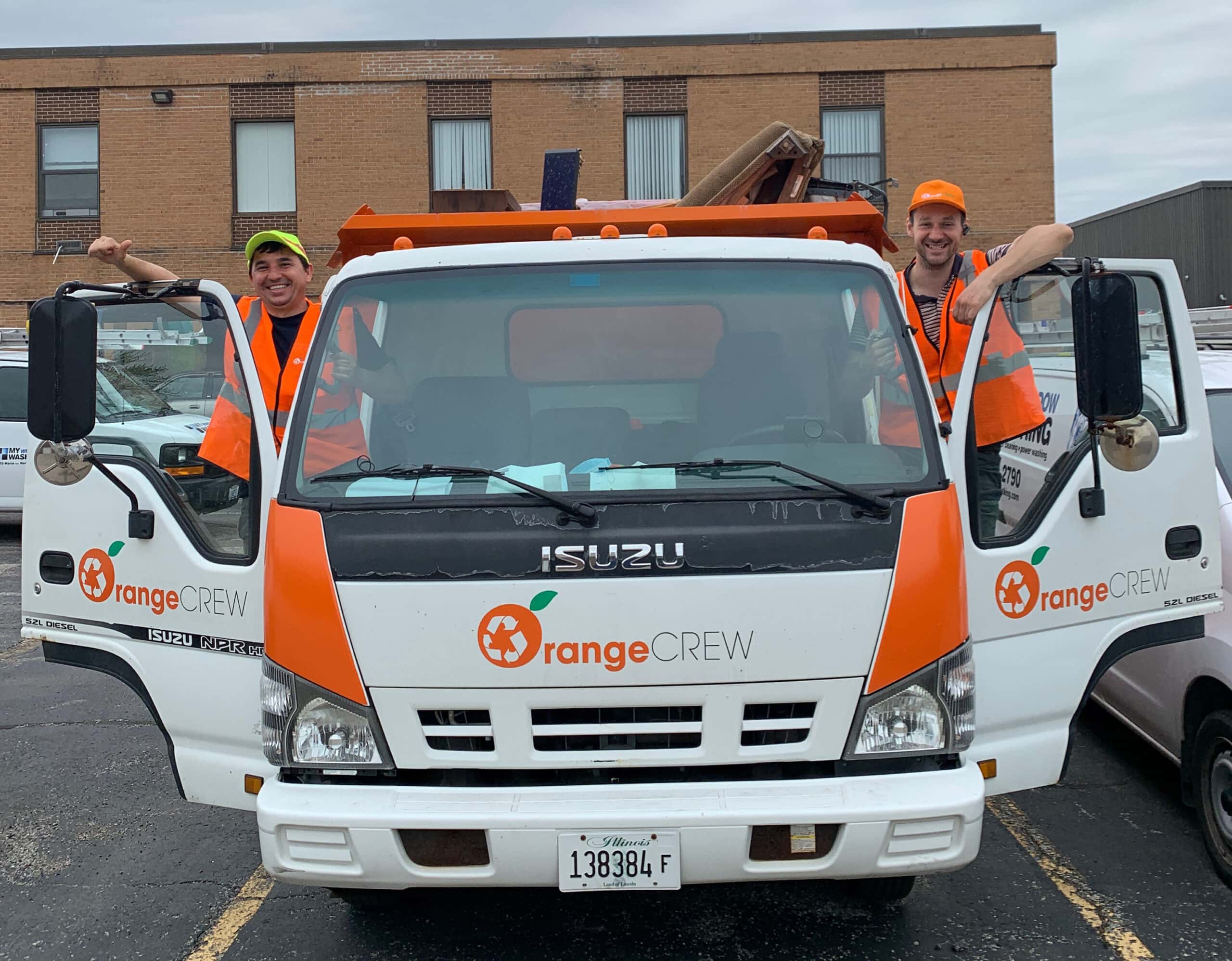 our team with the truck