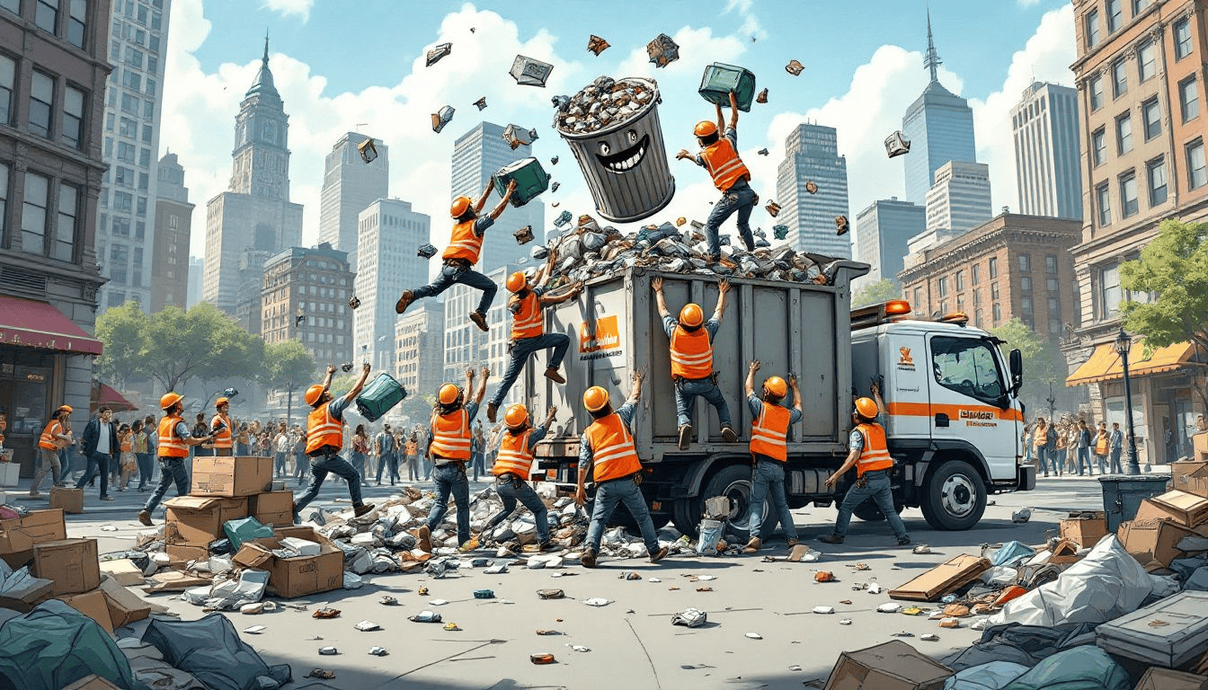 A professional team performing junk removal and recycling services.