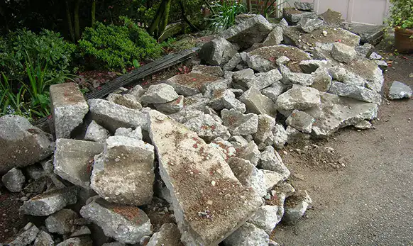 pile of broken up concrete