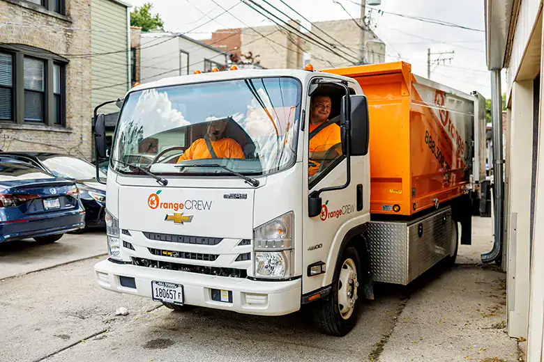 orange crew junk truck